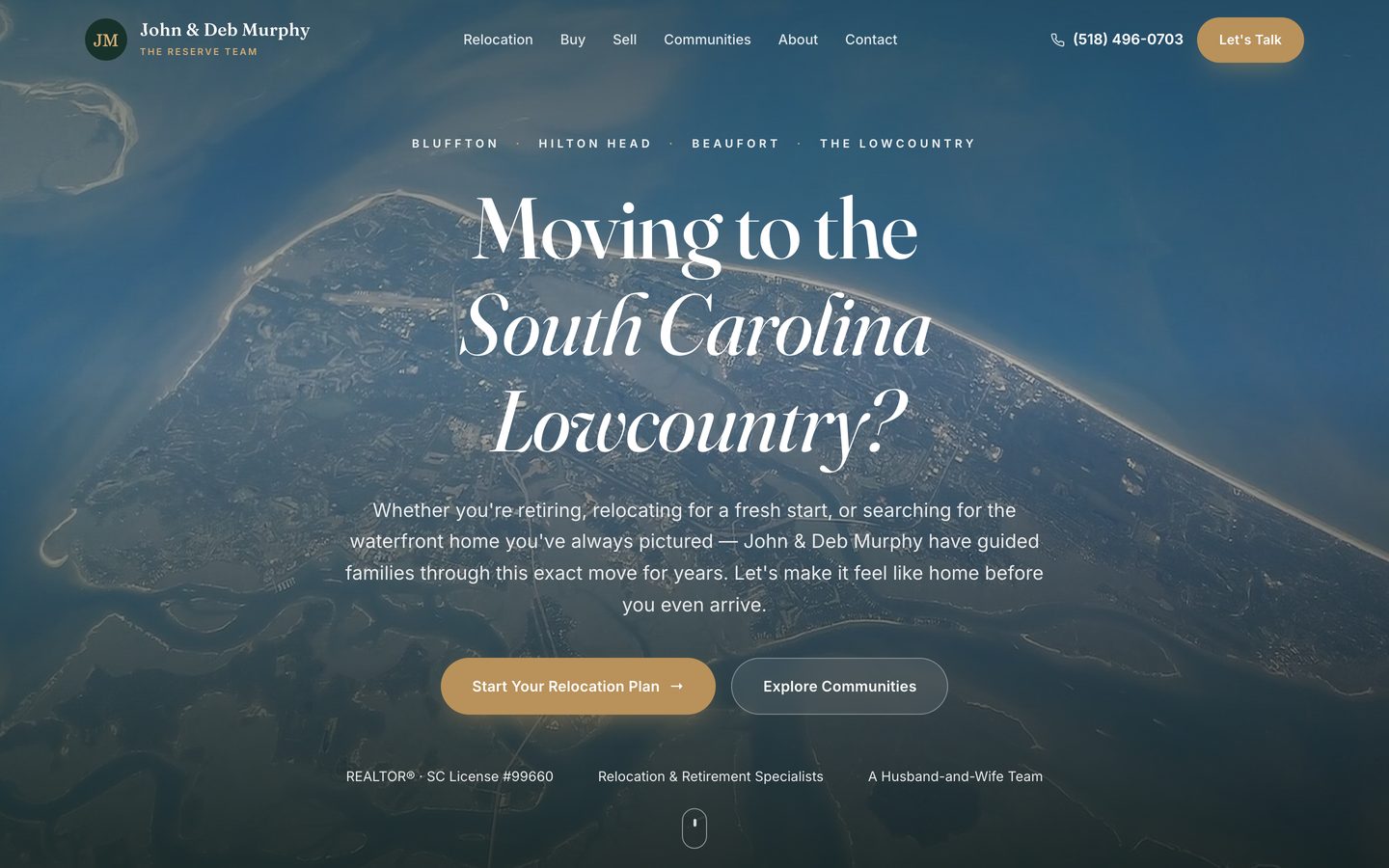 The The Reserve Team website on a desktop screen